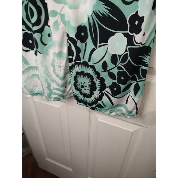 Worthington Petite V High Neck Aqua Black Pullover Blouse Size PXL - Picture 8 of 11